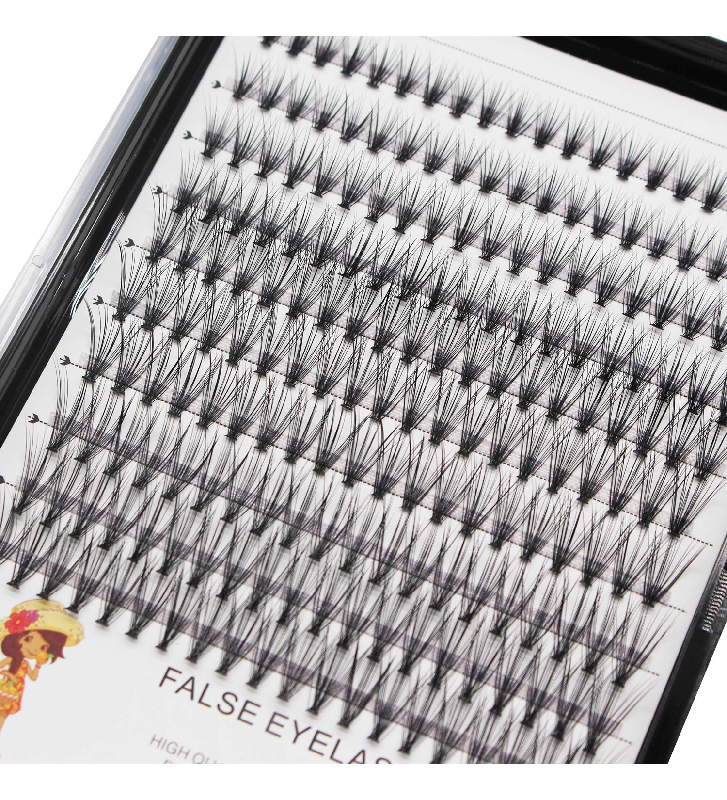 Dedila Large Tray Individual False Eyelashes - Mixed 9-11-13-15mm Thickness 0.07mm - Dramatic Look Makeup Volume Eye Lashes Cluster - Black Soft and Lightweight - Buy Online on SooperMarket.com