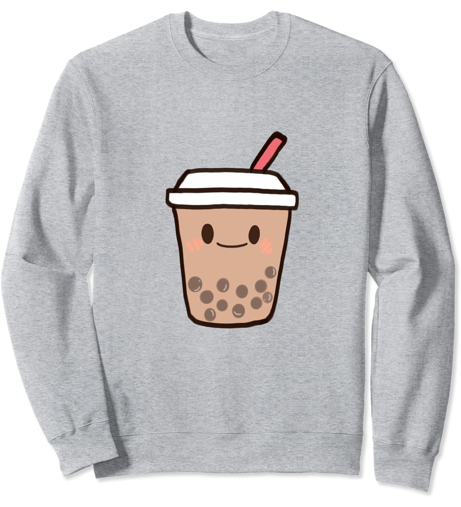 Cute Kawaii Boba Milk Tea Bubble Tapioca Pearls Tea Lover Sweatshirt
