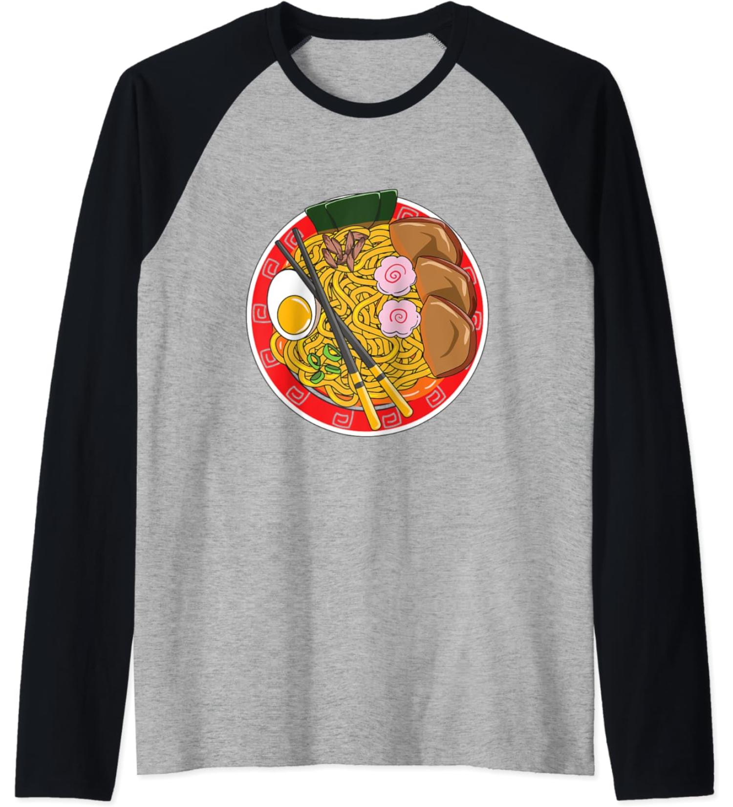Japanese Noodle Ramen Life Kawaii Foodie Raglan Baseball Tee