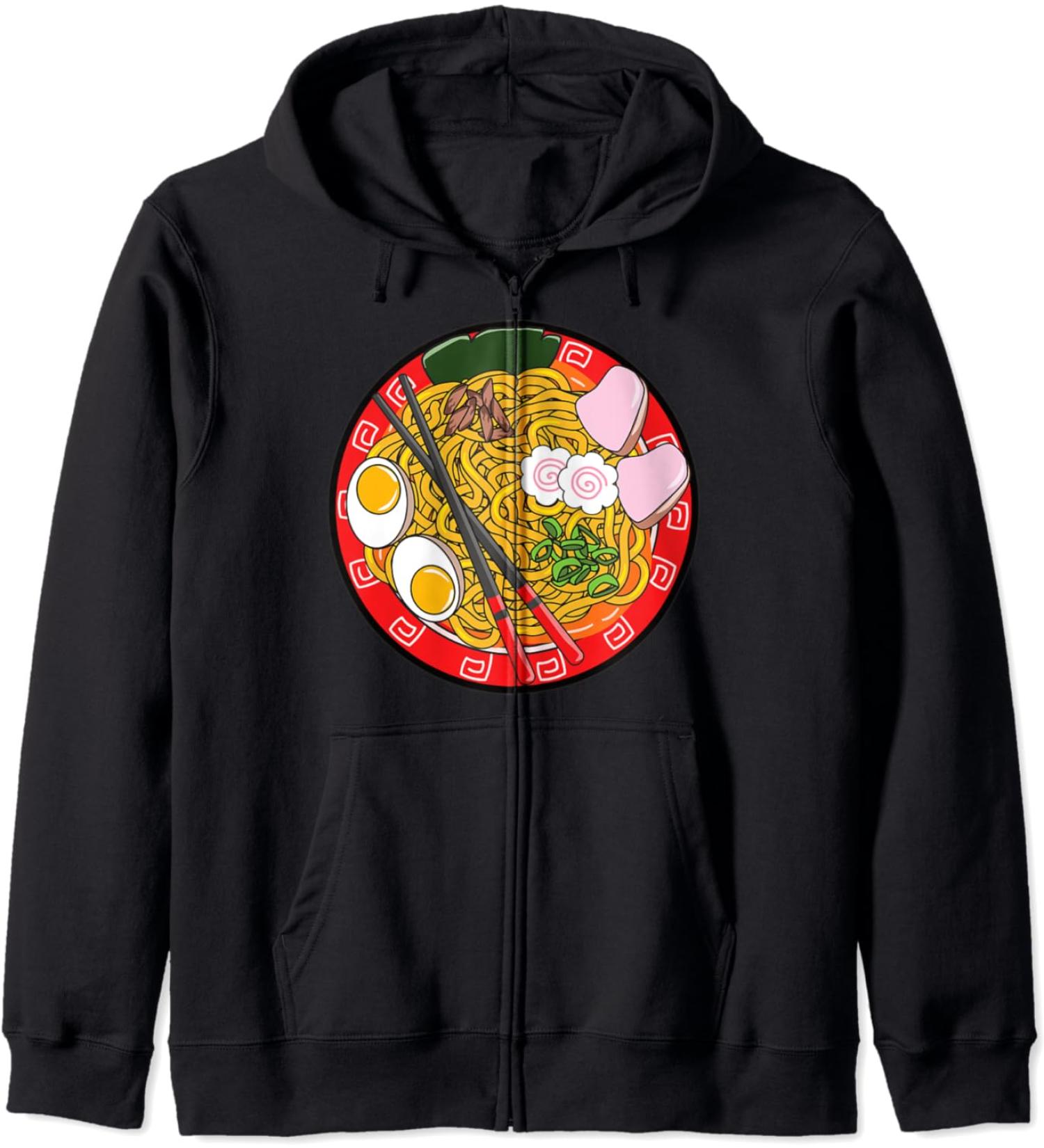 Ramen Life Noodle Japanese Kawaii Zip Hoodie