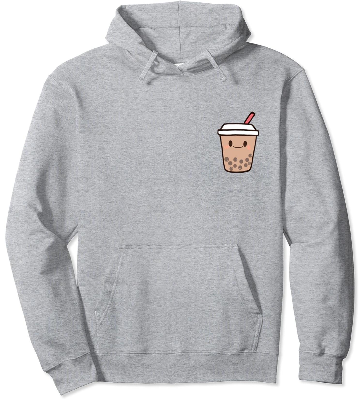 Cute Kawaii Boba Milk Tea Bubble Tapioca Pearls Tea Lover Pullover Hoodie