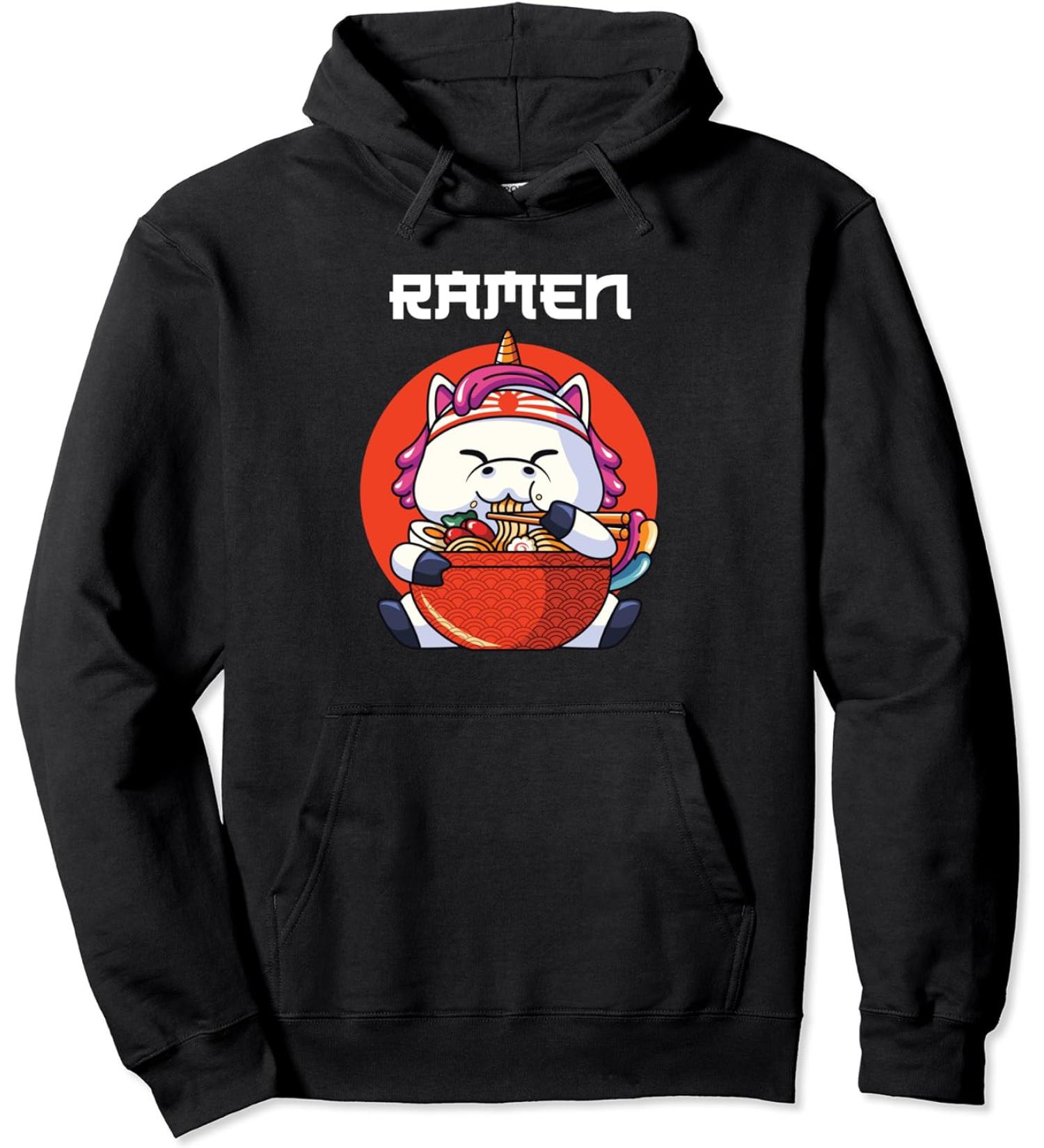 Ramen Noodle Lover Unicorn Anime Pullover Hoodie