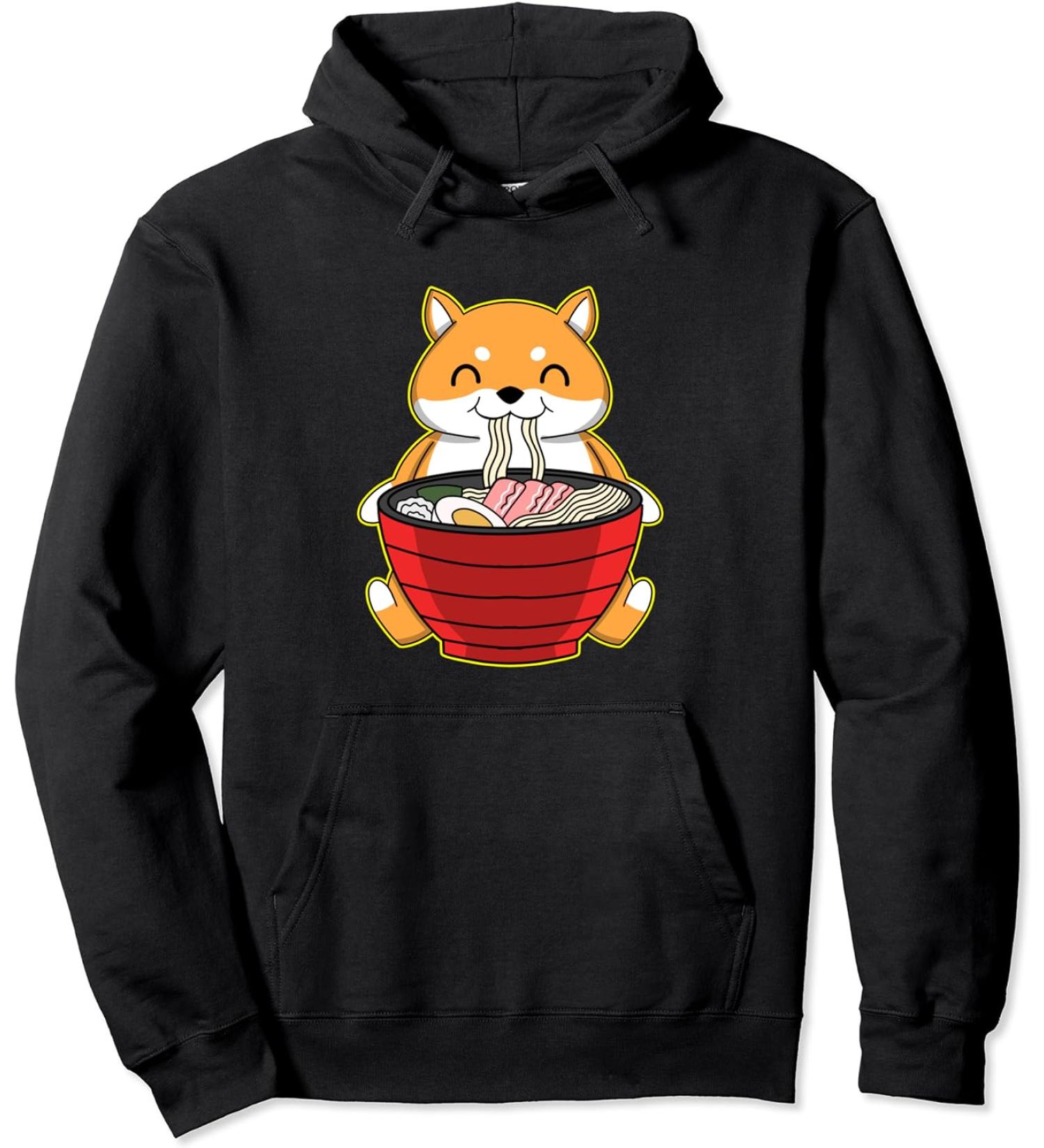 fox ramen kawaii foxes Japanese noodles Pullover Hoodie