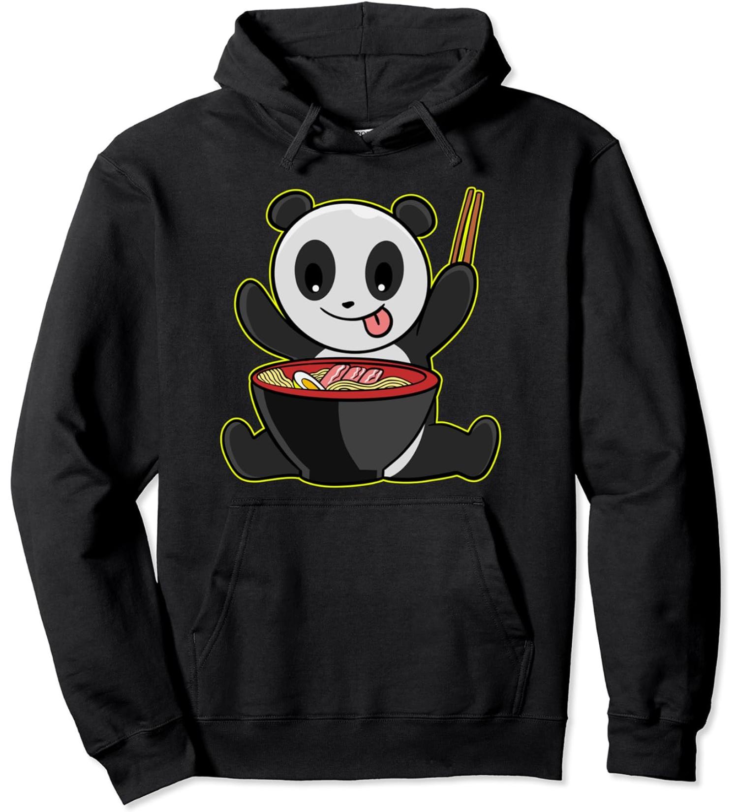 Panda Ramen Kawaii Pandas Japanese Noodles Pullover Hoodie