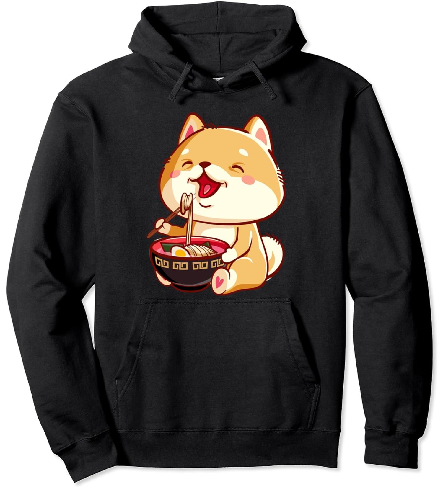 Ramen Noodle Shiba Inu Kawaii Ramen Shiba Inu Ramen Life Pullover Hoodie
