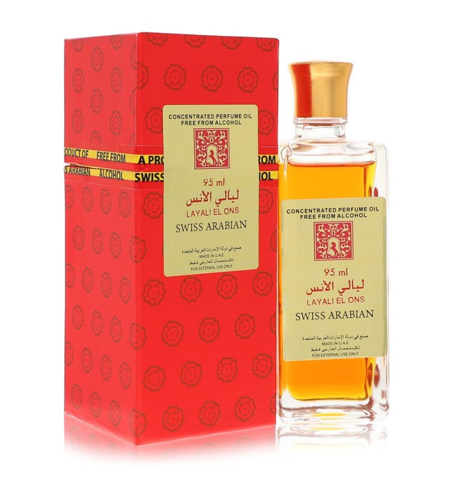 Swiss Arabian Layali El Ons by Swiss Arabian Concentrated Perfume Oil Free From Alcohol 3.21 oz for Women