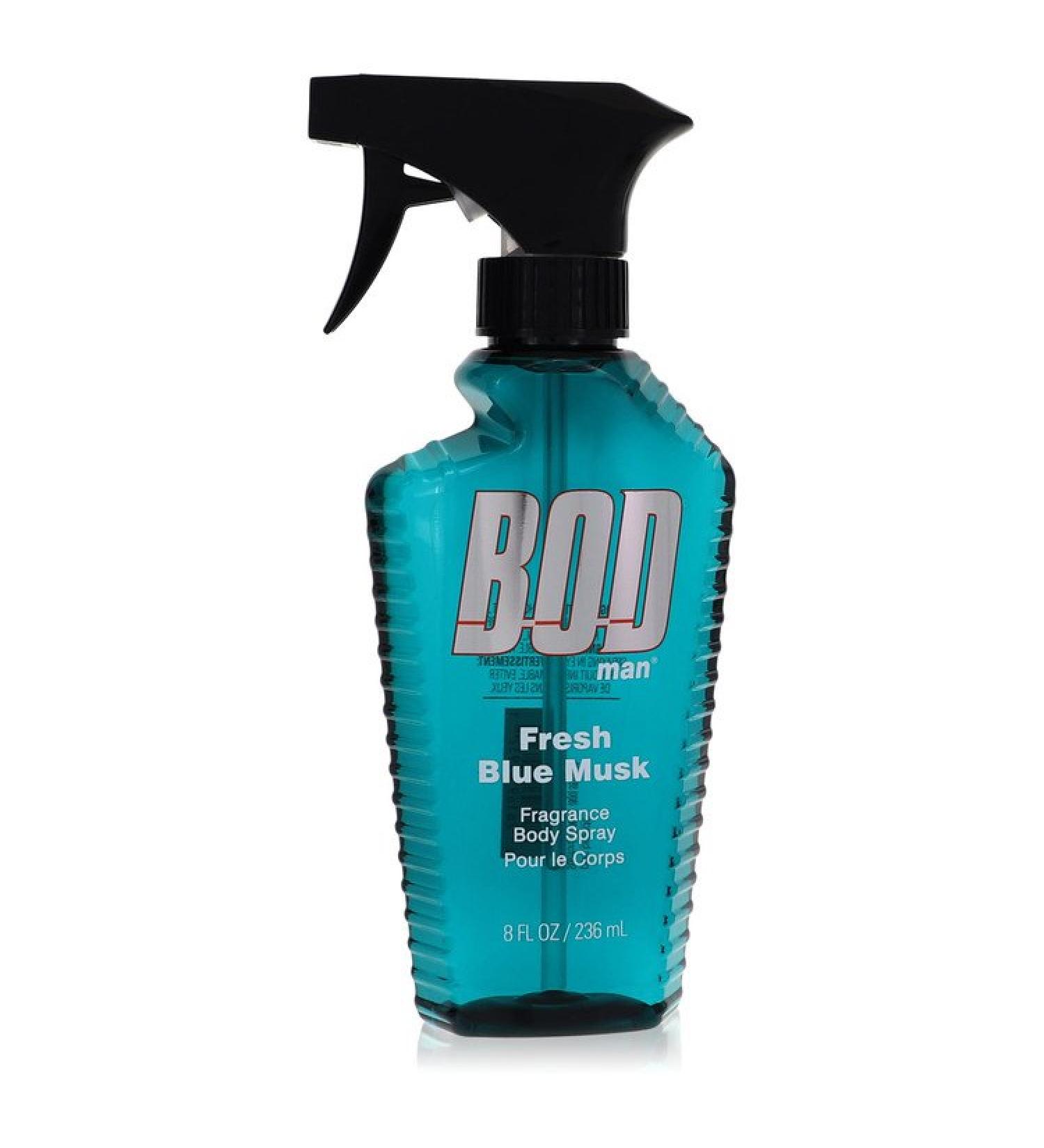 Bod Man Fresh Blue Musk by Parfums De Coeur Body Spray 8 oz for Men
