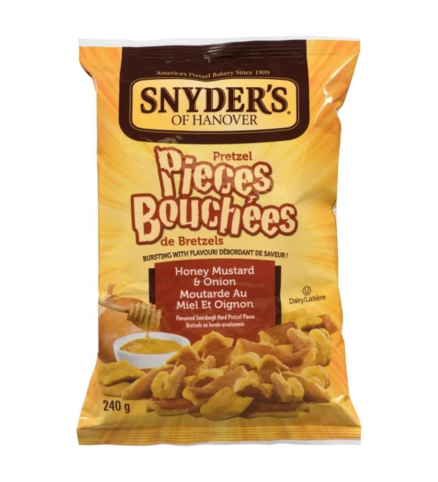 Snyder's of Hanover Honey Mustard & Onion Pretzel Pieces - 240g | Crunchy Snack - Buy Online on SooperMarket.com
