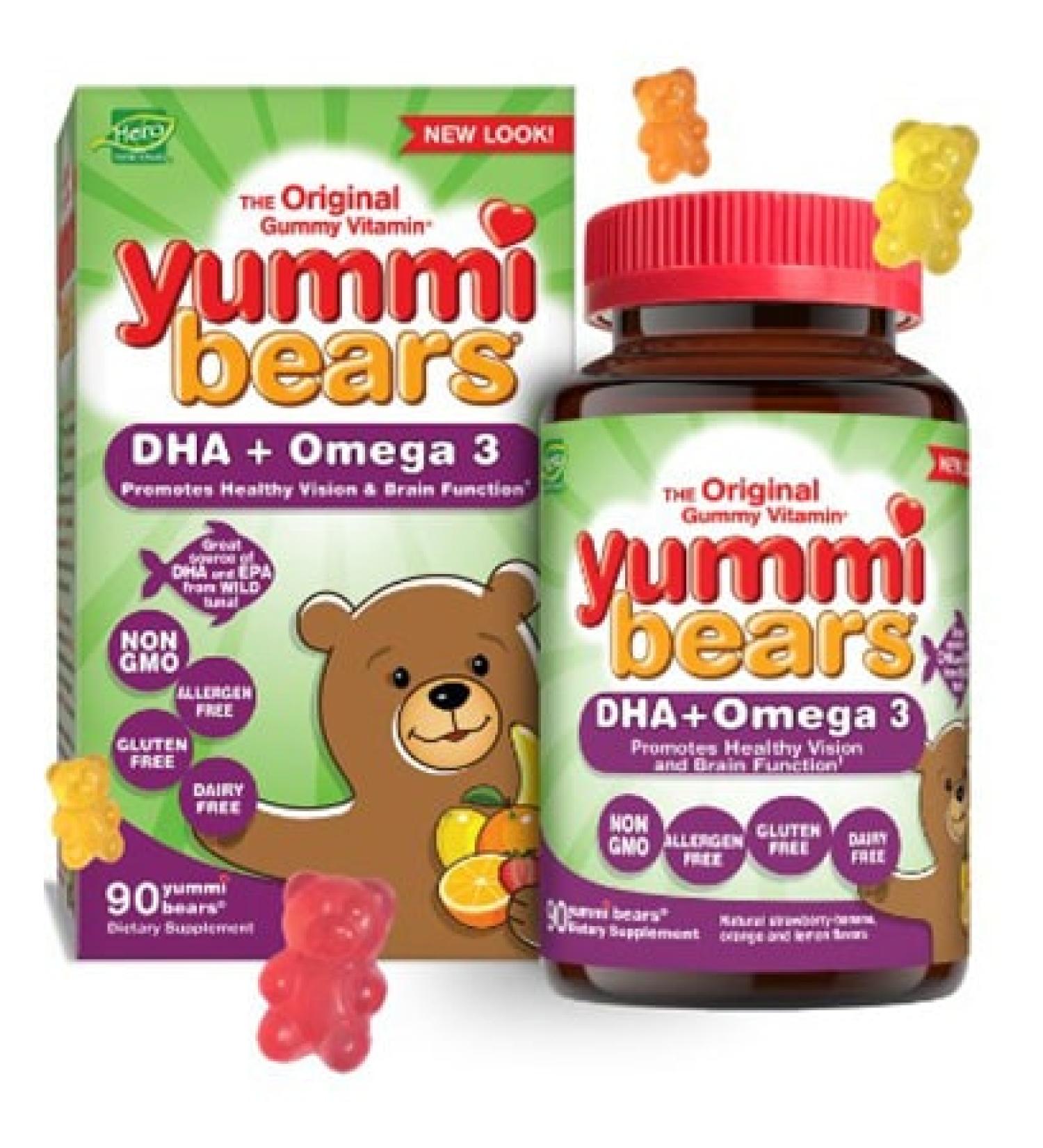 Hero Nutritionals Yummi Bears DHA + Omega 3 - 90 Tasty Gummies for Kids - Buy Online on SooperMarket.com