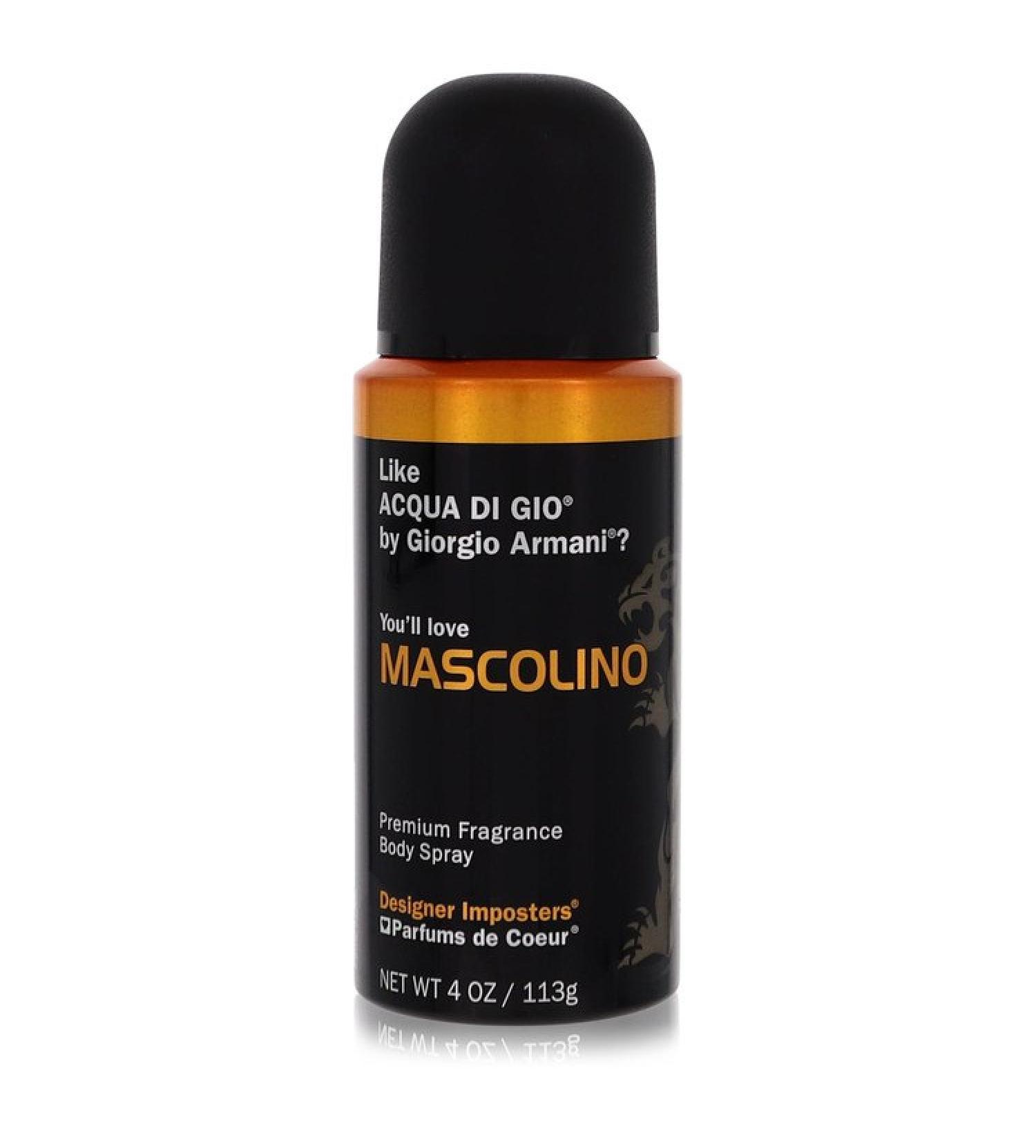 Designer Imposters Mascolino by Parfums De Coeur Body Spray 4 oz for Men
