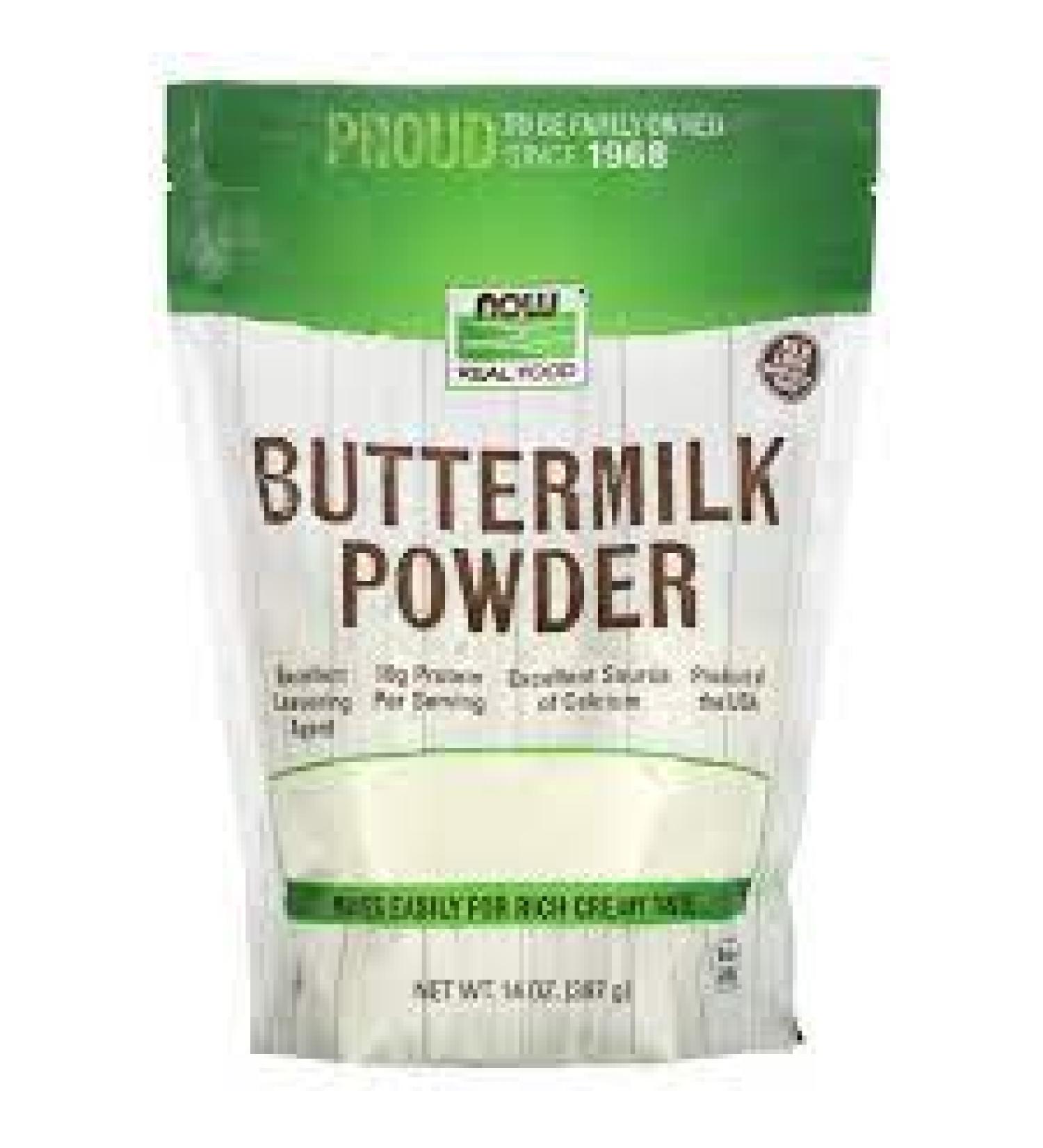 Now Foods Real Food Buttermilk Powder 14 oz - Natural Ingredient for Cooking & Baking - Buy Online on SooperMarket.com
