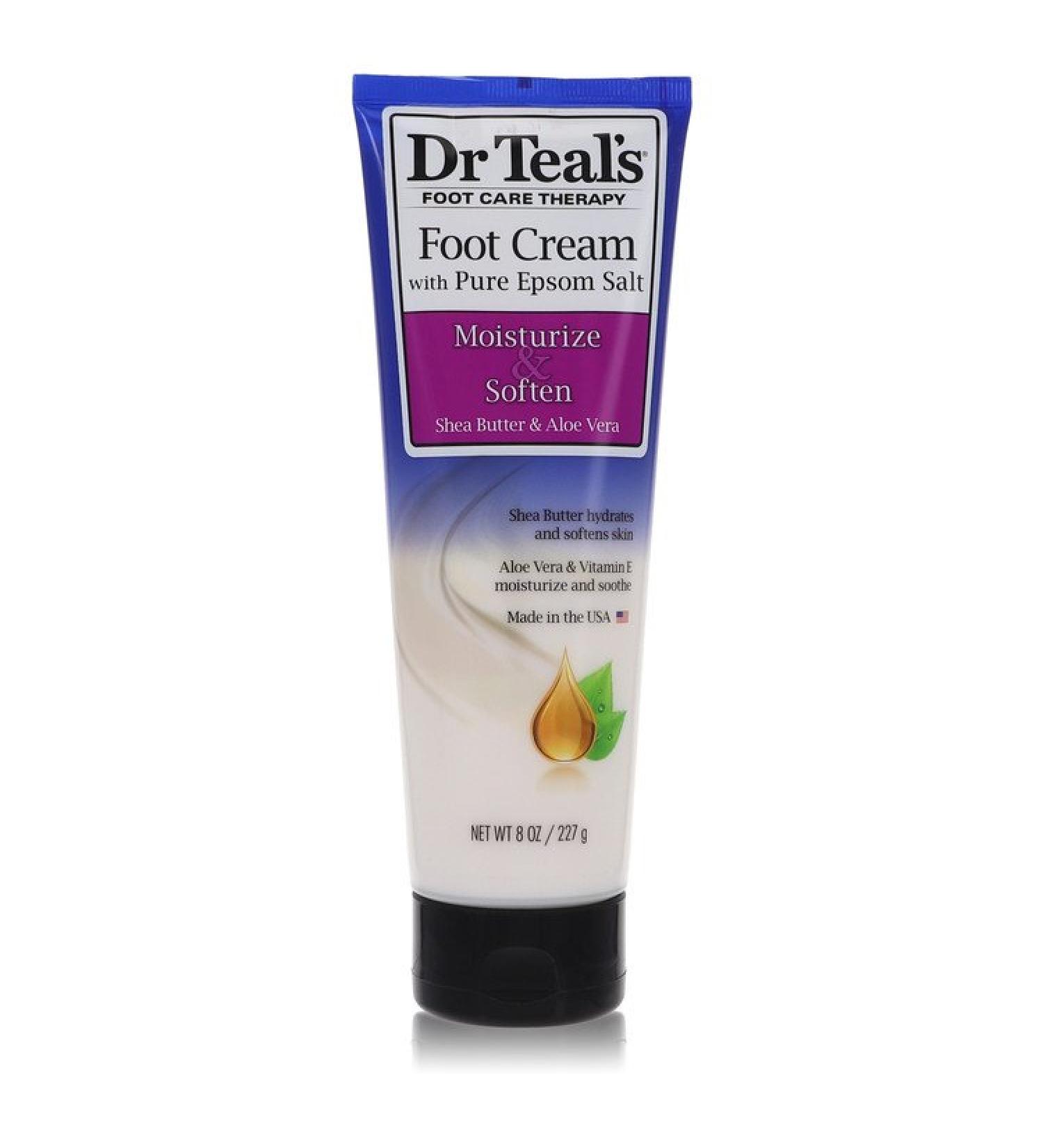 Dr Teal's Pure Epsom Salt Foot Cream by Dr Teal's Pure Epsom Salt Foot Cream with Shea Butter & Aloe Vera & Vitamin E 8 oz for Women