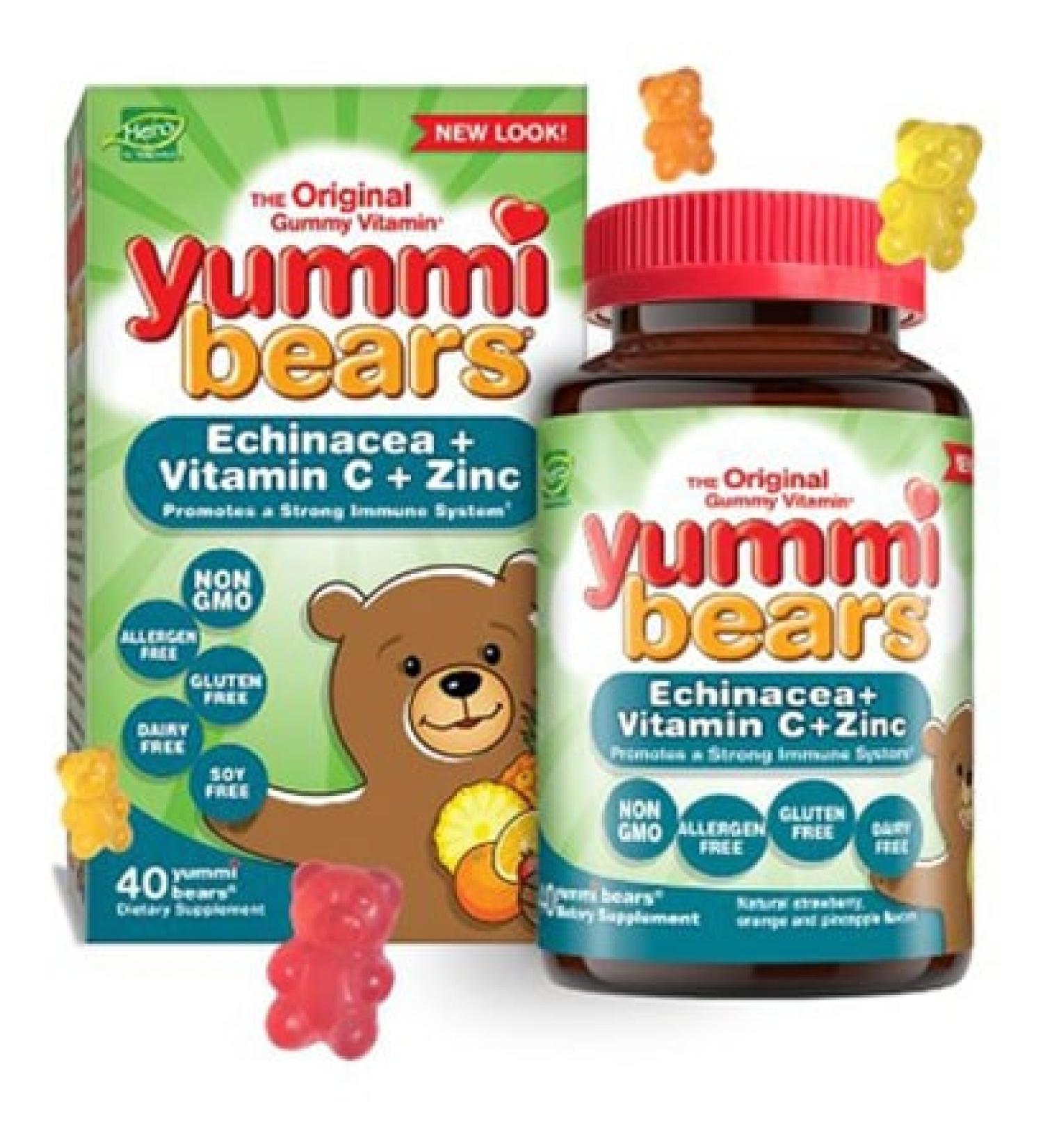 Hero Nutritionals Yummi Bears Echinacea + Vitamin C + Zinc - Immune Support Gummies (40 Count) - Buy Online on SooperMarket.com