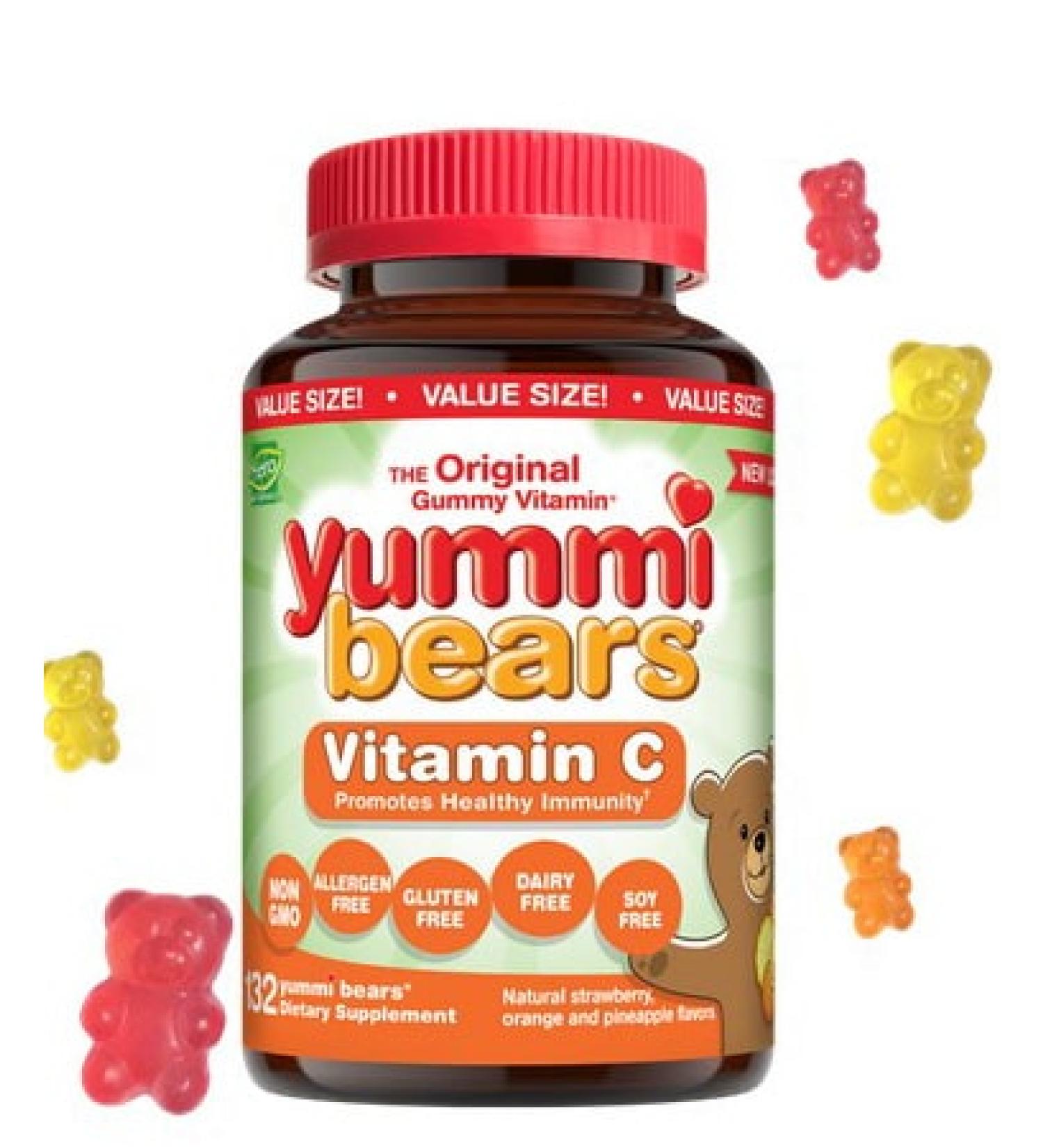 Hero Nutritionals Yummi Bears Vitamin C - Value Size 132 Gummies | Boost Immunity & Taste! - Buy Online on SooperMarket.com