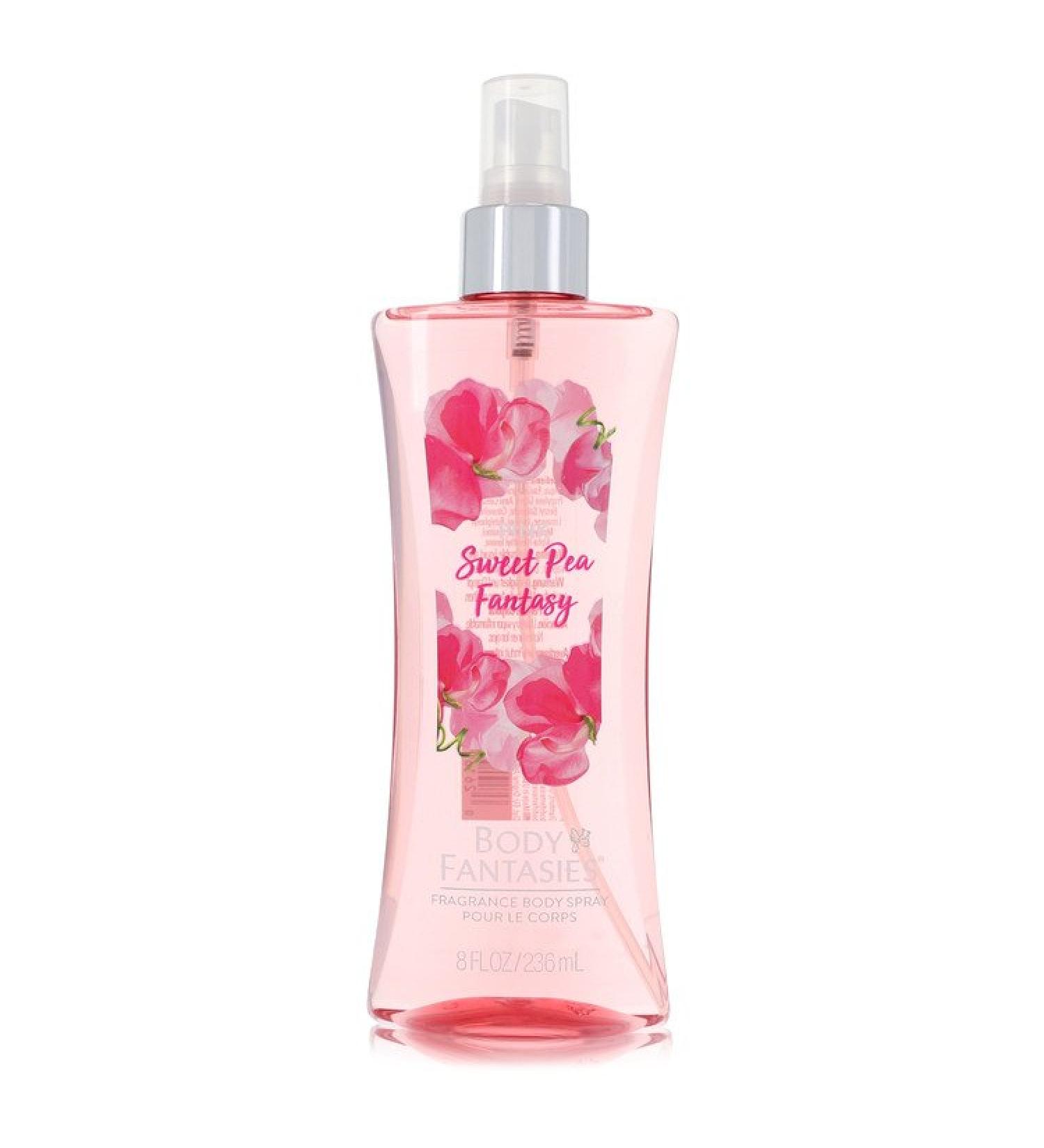 Body Fantasies Signature Pink Sweet Pea Fantasy by Parfums De Coeur Body Spray 8 oz for Women