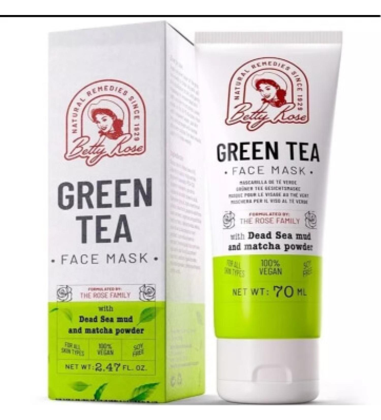 BETTY ROSE-GREEN TEA-FACE MASK-NATURAL REMEDIES-DEAD SEA MUD & MATCHA POWDER-NEW - Buy Online on SooperMarket.com
