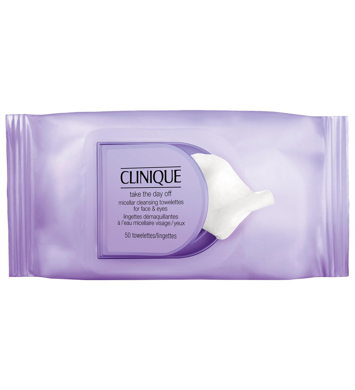 Shop CLINIQUE Take The Day Off Micellar Cleansing Towelettes for Face & Eyes Makeup Remover - 50 Wipes Online - Best Price & International Shipping - Buy Online on SooperMarket.com