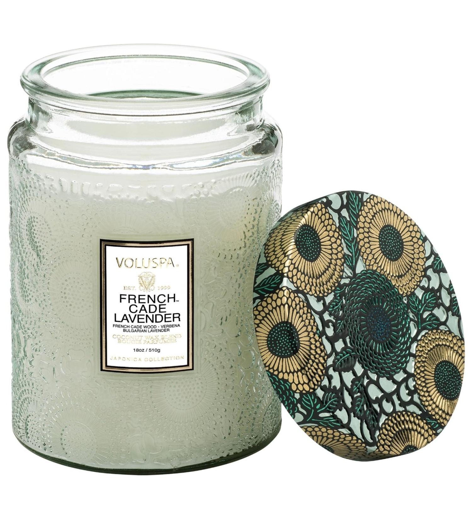 Shop VOLUSPA French Cade & Lavender Glass Jar Candle - 18 oz/ 510 g Online - Best Price & International Shipping - Buy Online on SooperMarket.com
