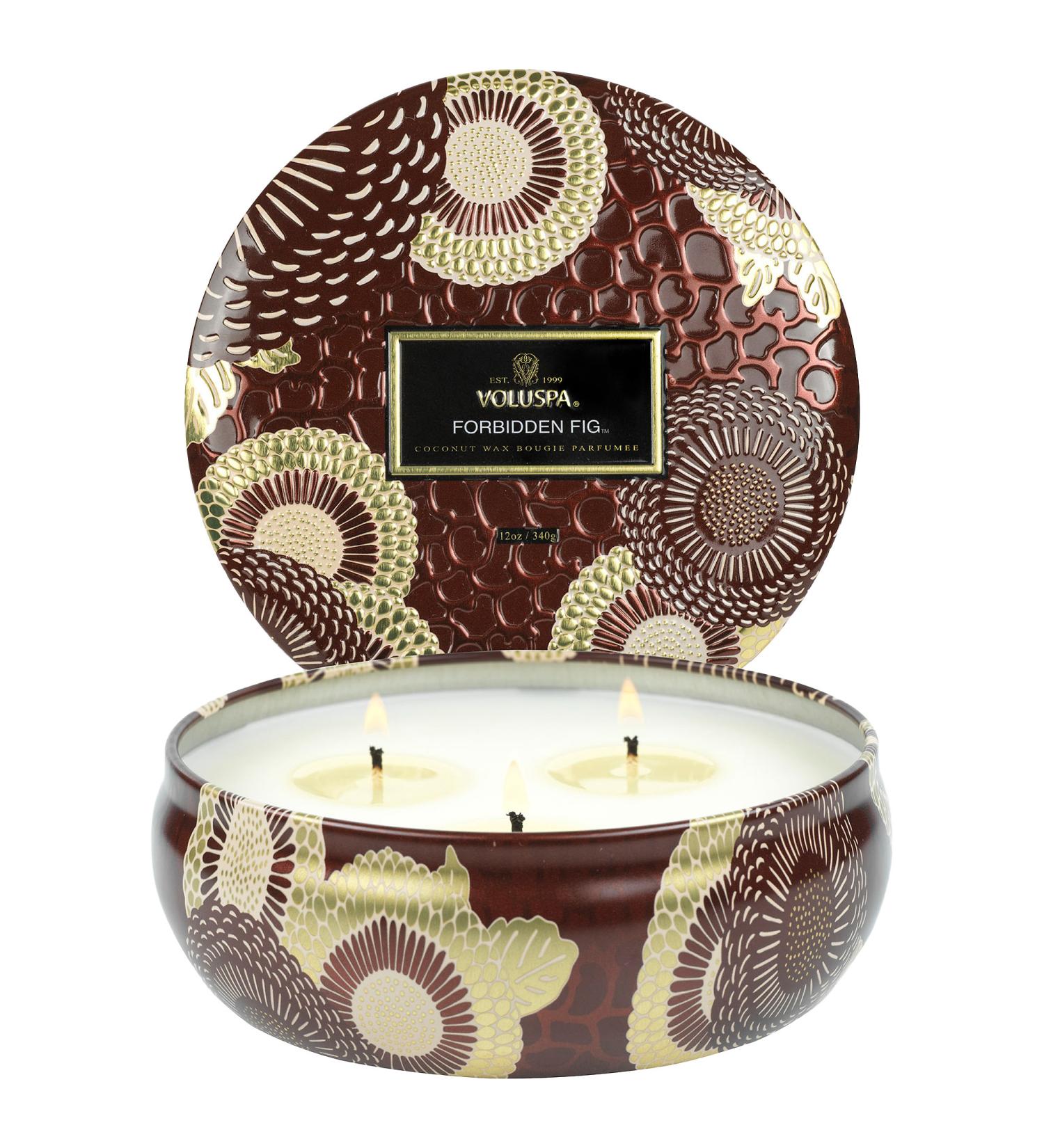 Shop VOLUSPA Forbidden Fig Decorative Tin Candle - 12 oz/ 340 g Online - Best Price & International Shipping - Buy Online on SooperMarket.com
