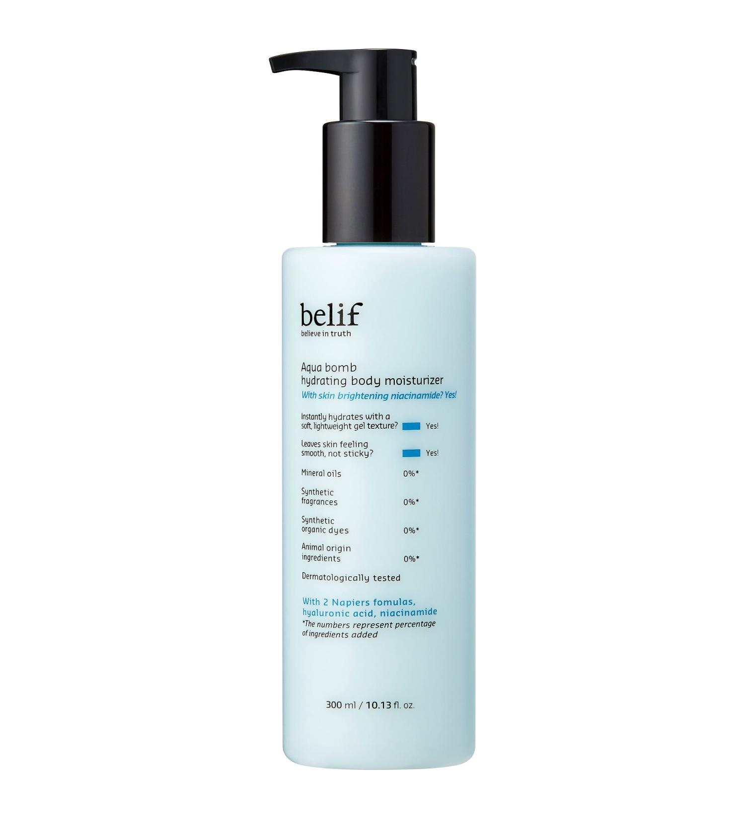 Shop belif Aqua Bomb Hydrating Body Moisturizer with Niacinamide and Hyaluronic Acid - 10.13 oz/ 300 mL Online - Best Price & International Shipping - Buy Online on SooperMarket.com