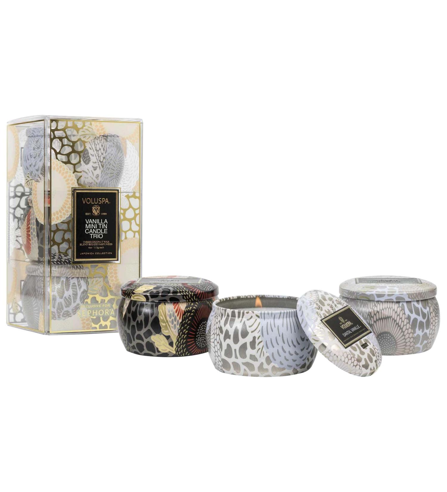 Shop VOLUSPA Vanilla Mini Tin Candle Trio Gift Set Online - Best Price & International Shipping - Buy Online on SooperMarket.com
