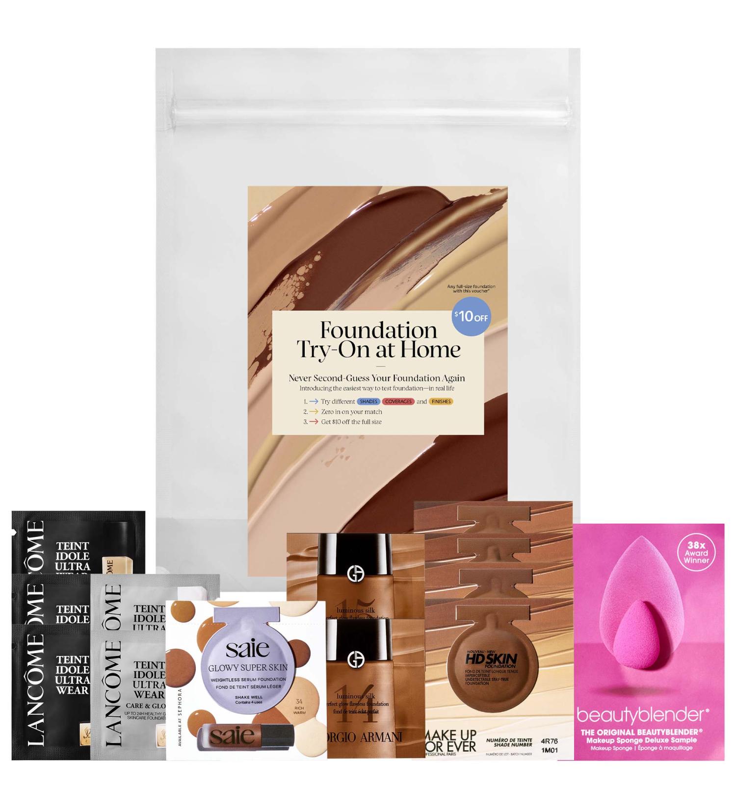 Sephora Favorites Foundation Try-On Sample Bag With Redeemable Voucher -Set A - Rich