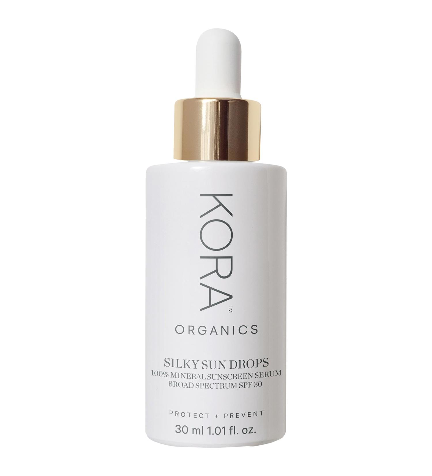 Shop KORA Organics Silky Sun Drops Organic Sunscreen Serum with SPF 30 for Skin Barrier Repair - 1 oz / 30 ml Online - Best Price & International Shipping - Buy Online on SooperMarket.com