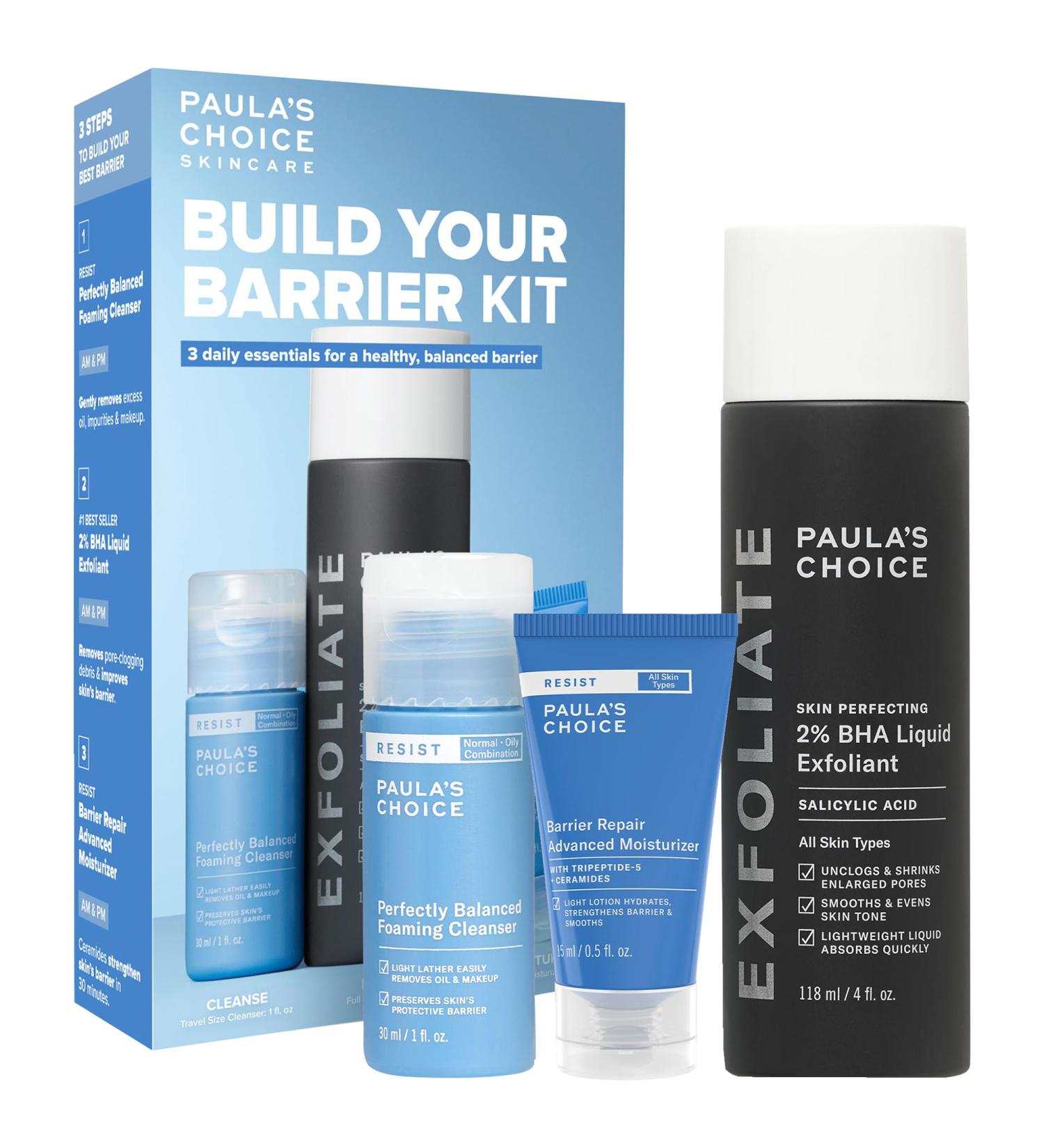 Shop Paula's Choice Build Your Barrier Kit with 2% BHA Foaming Cleanser & Barrier Repair Moisturizer						 Online - Best Price & International Shipping - Buy Online on SooperMarket.com