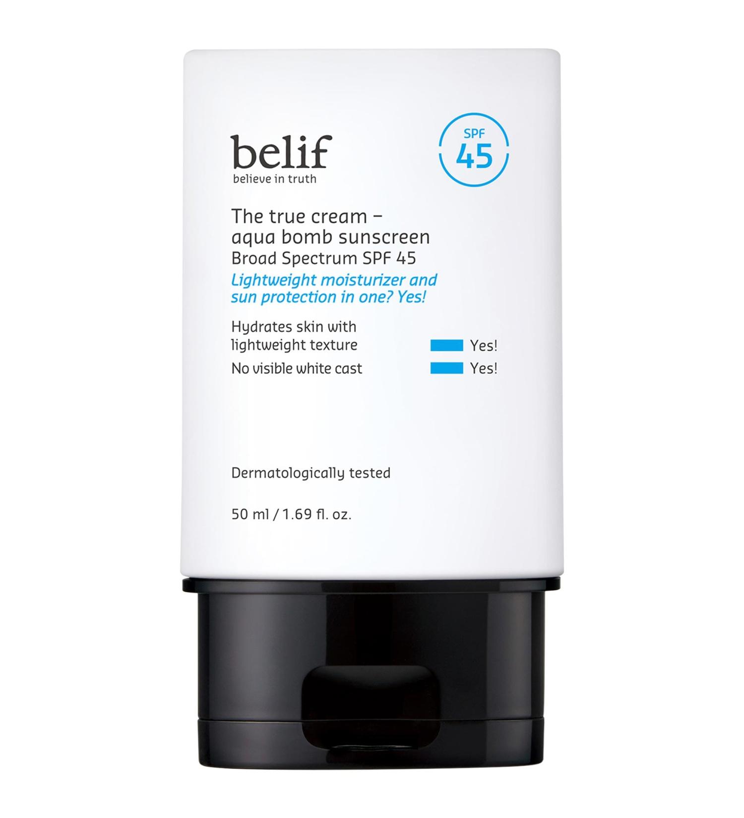 Shop belif The True Cream Aqua Bomb SPF 45 Korean Moisturizer Face Sunscreen						 Online - Best Price & International Shipping - Buy Online on SooperMarket.com