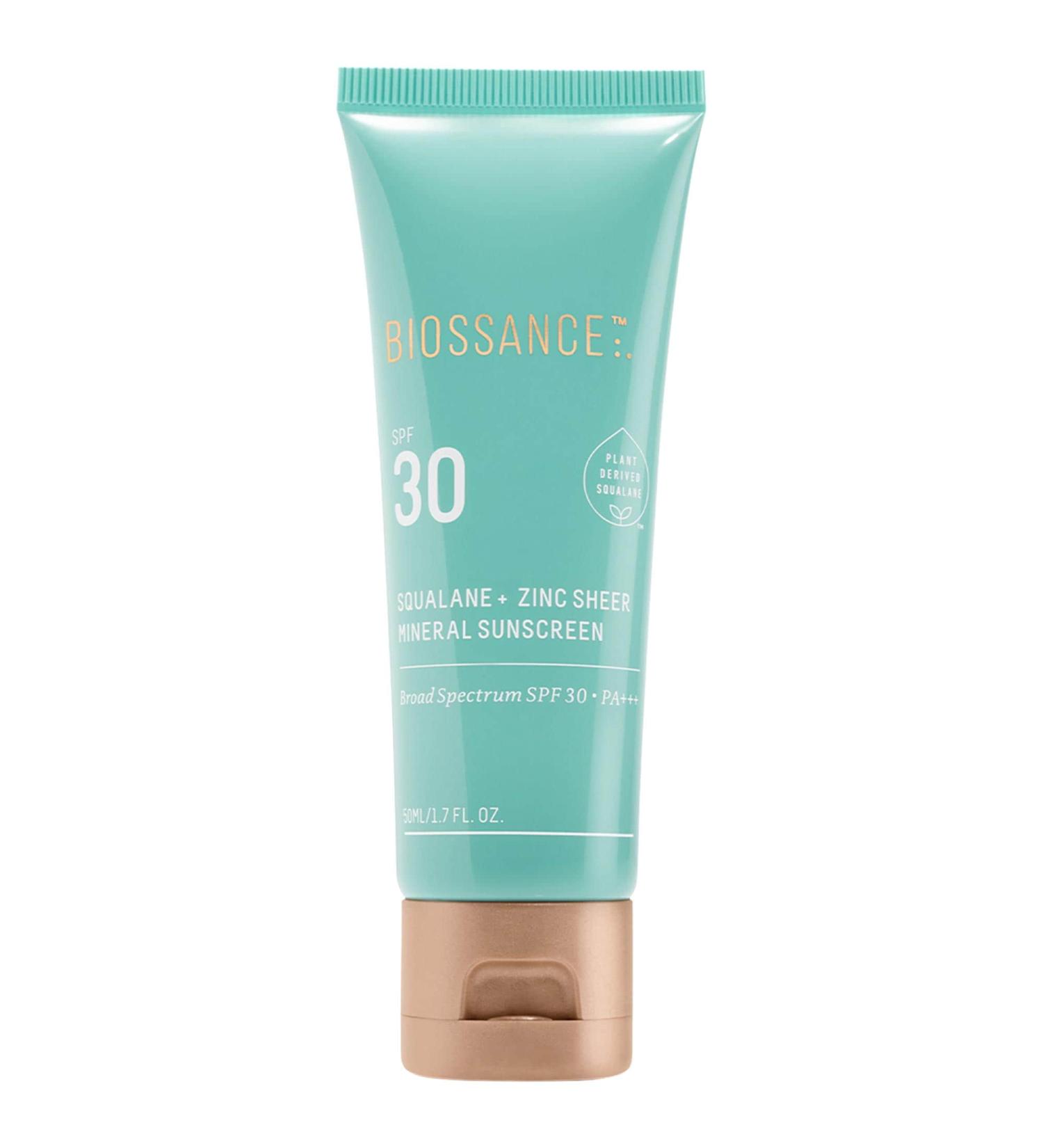 Shop Biossance Squalane + Zinc Sheer Hydrating Mineral Face Sunscreen SPF 30 with Ectoin - 1.6 oz Online - Best Price & International Shipping - Buy Online on SooperMarket.com