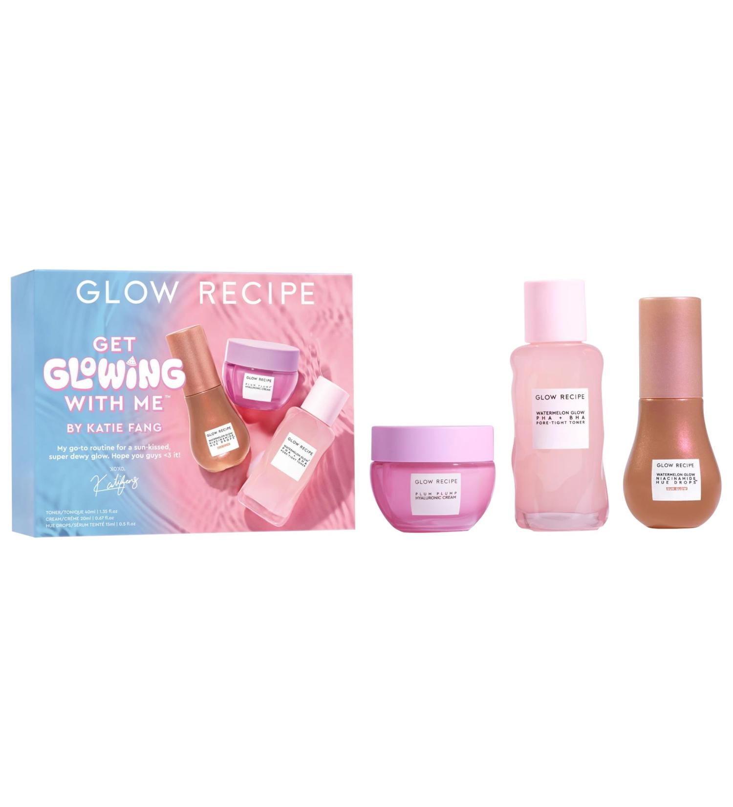 Shop Glow Recipe Get Glowing With Me Kit by Katie Fang with Hue Drops Tinted Serum Online - Best Price & International Shipping - Buy Online on SooperMarket.com
