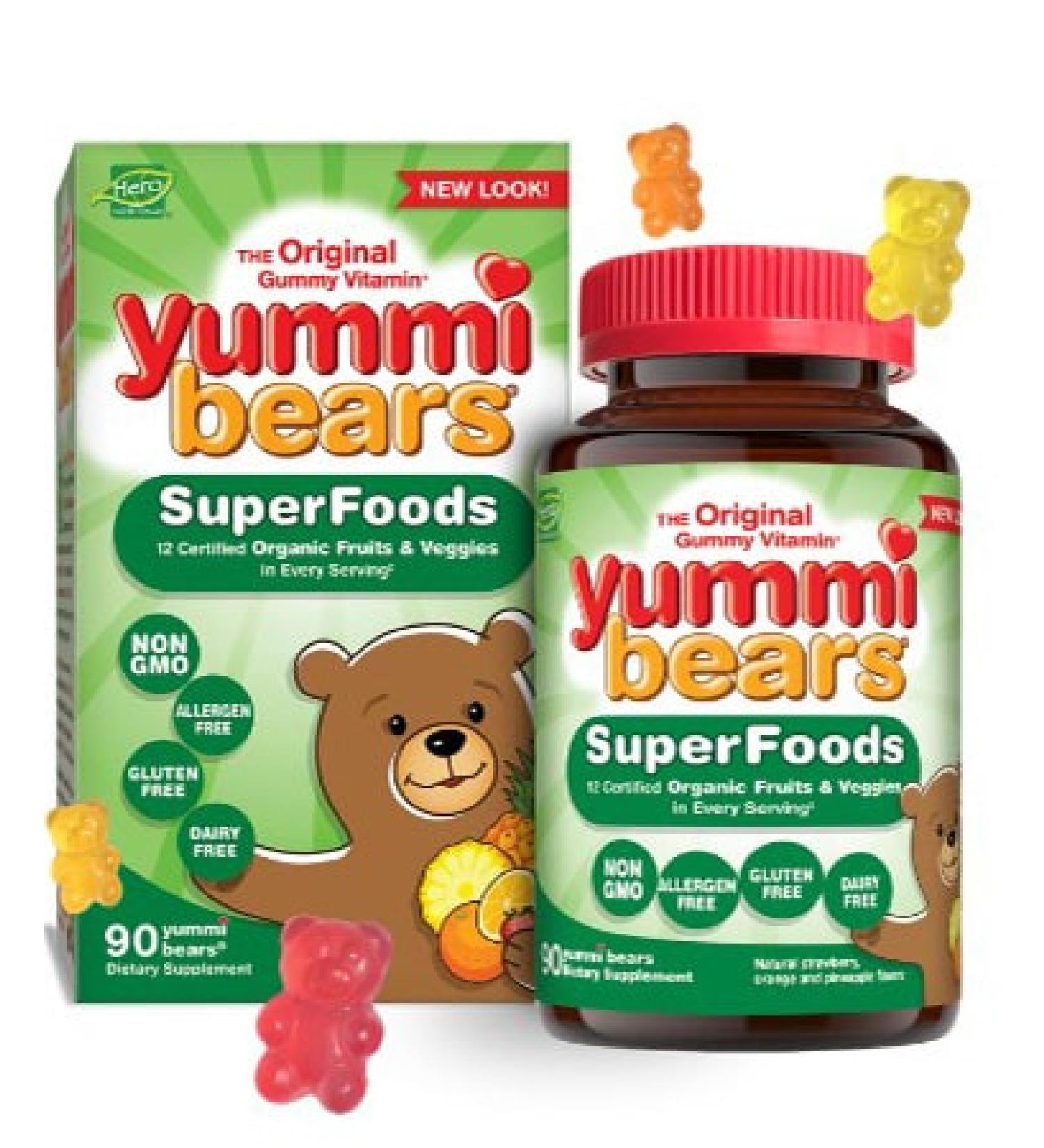 Hero Nutritionals Yummi Bears SuperFoods Fruits+Veggies - 90 Gummies for Kids' Health - Buy Online on SooperMarket.com
