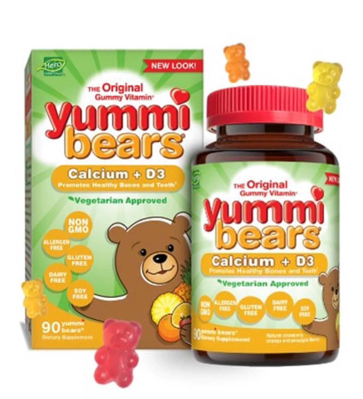 Hero Nutritionals Yummi Bears Vegetarian Calcium & Vitamin D3 - 90 Gummies for Kids - Buy Online on SooperMarket.com