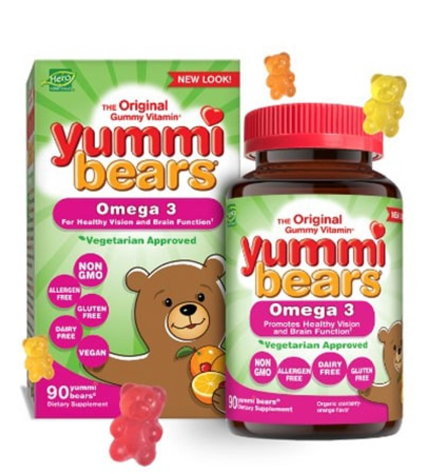 Hero Nutritionals Yummi Bears Omega-3 Gummies - Vegetarian  90 Count - Buy Online on SooperMarket.com