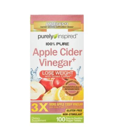 Purely Inspired Apple Cider Vinegar+ | 100 Easy-Swallow Veggie Tablets for Digestive Health - Buy Online on SooperMarket.com