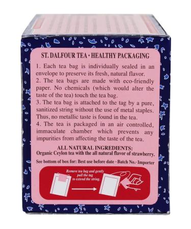 St. Dalfour Organic Strawberry Tea - 25 Envelopes (1.75 oz) - Premium Herbal Tea - Buy Online on SooperMarket.com