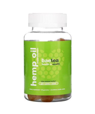 Baebody BaeTea Hemp Oil Multivitamin Strawberry & Pina Colada 60 Gummies