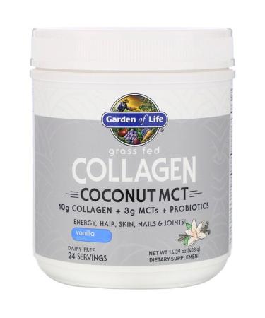 Garden of Life Grass Fed Collagen Coconut MCT Vanilla 14.39 oz (408 g)