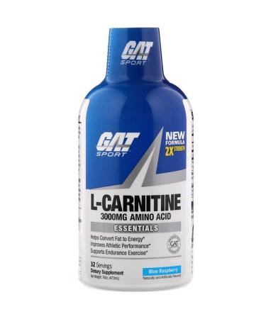 GAT L-Carnitine Amino Acid Blue Raspberry 3000 mg 16 oz (473 ml)