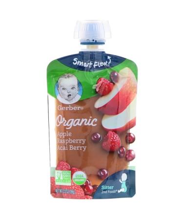 Gerber Smart Flow Organic Apple Raspberry Acai Berry 3.5 oz (99 g)
