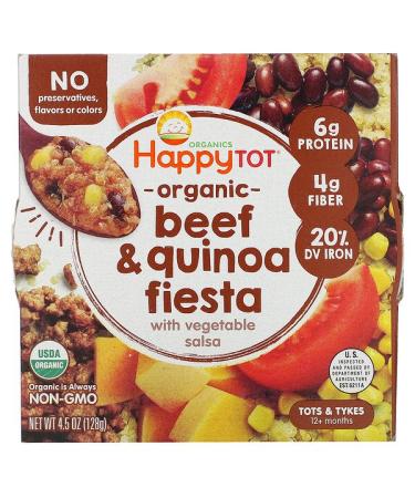 Happy Family Organics Happy Tot 12+ Months Organic Beef & Quinoa Fiesta with Vegetable Salsa  4.5 oz (128 g)