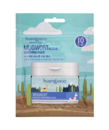 Huangjisoo Mugwort Rescue Soothing Pads 10 Pads 1.26 fl oz (36 g)