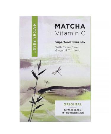 Matcha Road Matcha + Vitamin C Superfood Drink Mix Original Flavor 10 Packets 0.18 oz (5 g) Each