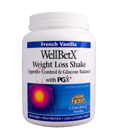 Natural Factors WellBetX Weight Loss Shake French Vanilla 1.9 lbs (854 g)