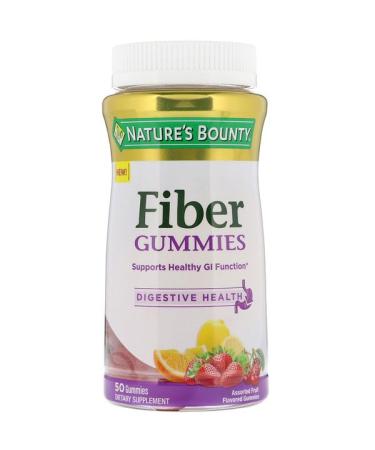 Nature's Bounty Fiber Gummies Assorted Fruit Flavors 50 Gummies