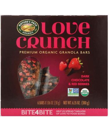 Nature's Path Love Crunch Premium Organic Granola Bars Dark Chocolate & Red Berries 6 Bars 1.06 oz (30 g) Each