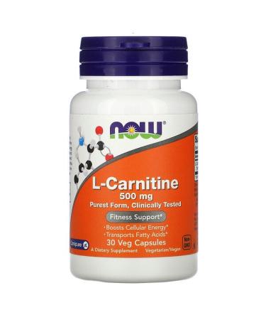 Now Foods L-Carnitine 500 mg 30 Veg Capsules
