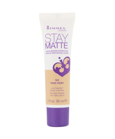 Rimmel London Stay Matte Liquid Mousse Foundation 103 True Ivory 1 fl oz (30 ml)