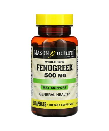 Mason Natural Whole Herb Fenugreek 500 mg 90 Capsules