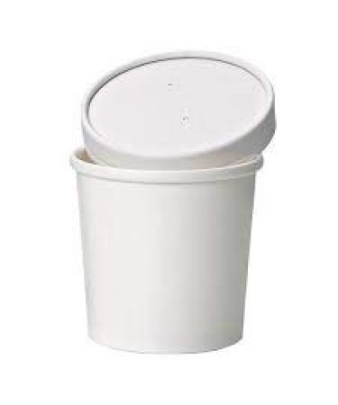 Eco Friendly Microwavable White Soup Bowls | Disposable Food To-Go Containers-Soup Containers With Airtight Lids | Ice Cream containers, Great For Restaurants, Take Outs, Or To-Go Lunch 25/Pack 12 oz, 12 oz White